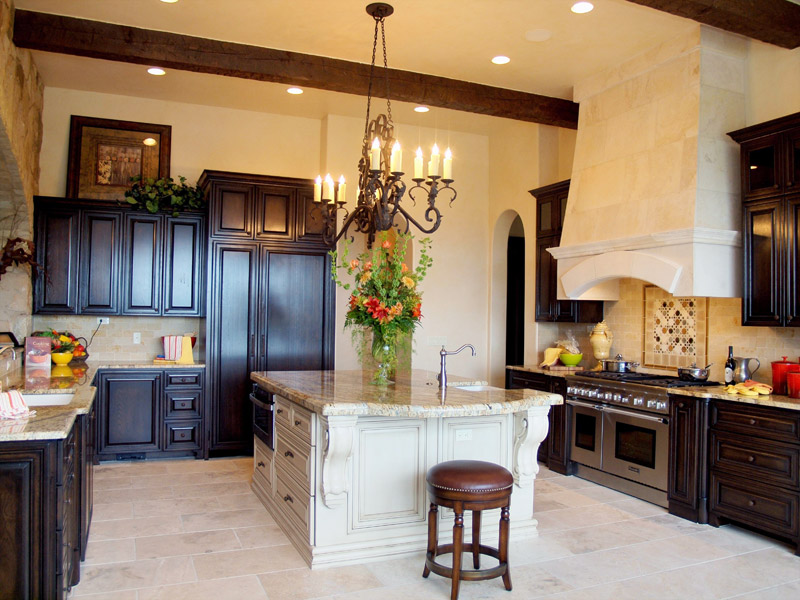 Rough Hollow Parade Home Kitchen Island by Zbranek Holt Custom Homes Austin Custom Home Builder