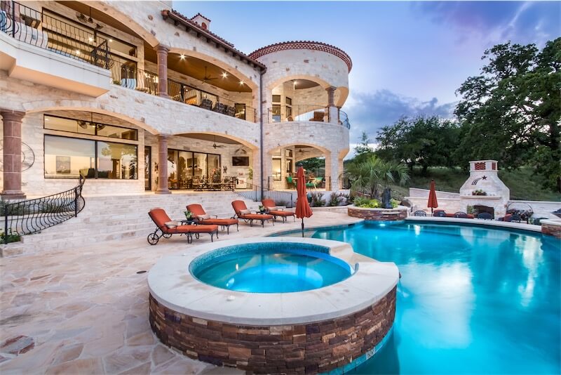 outdoor living pool spa horseshoe bay texas tuscan villa by zbranek and holt custom homes horseshoe bay custom home builders 1
