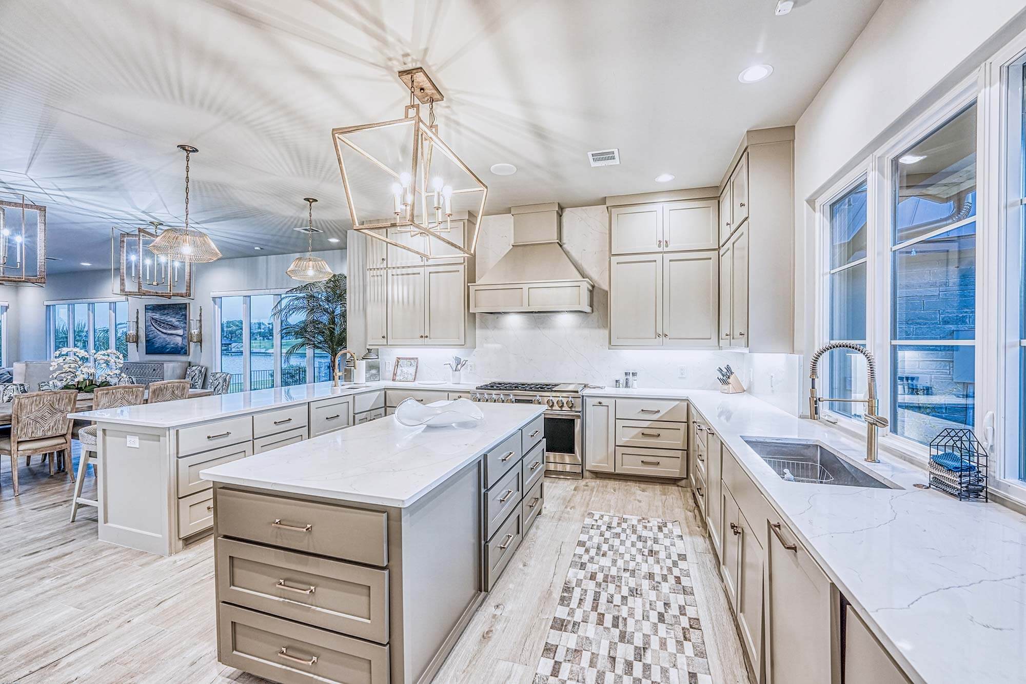 Zbranek and Holt Custom Homes Soft Modern Transitional Gourmet Kitchen and Dining Area Overlooking Appleadh